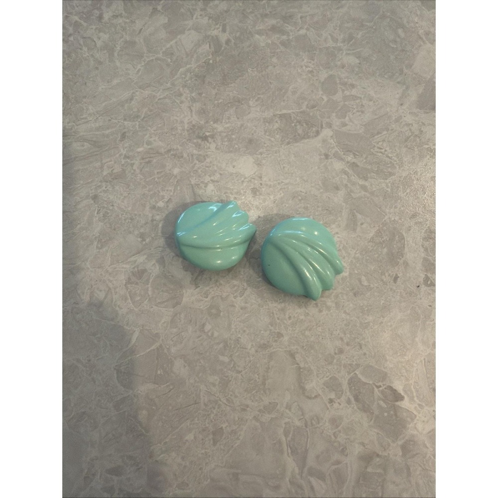 Vintage Aqua Clip On  Earrings Retro Design.